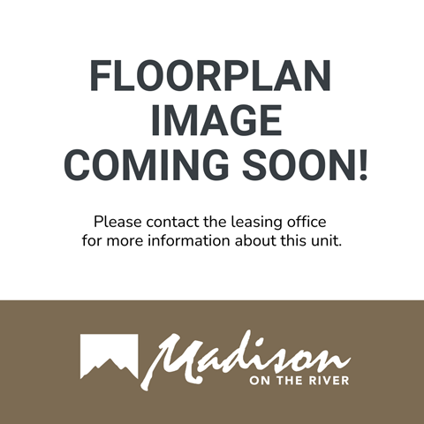 Floor plan for 2 beds, 1 bath, 945 sqft